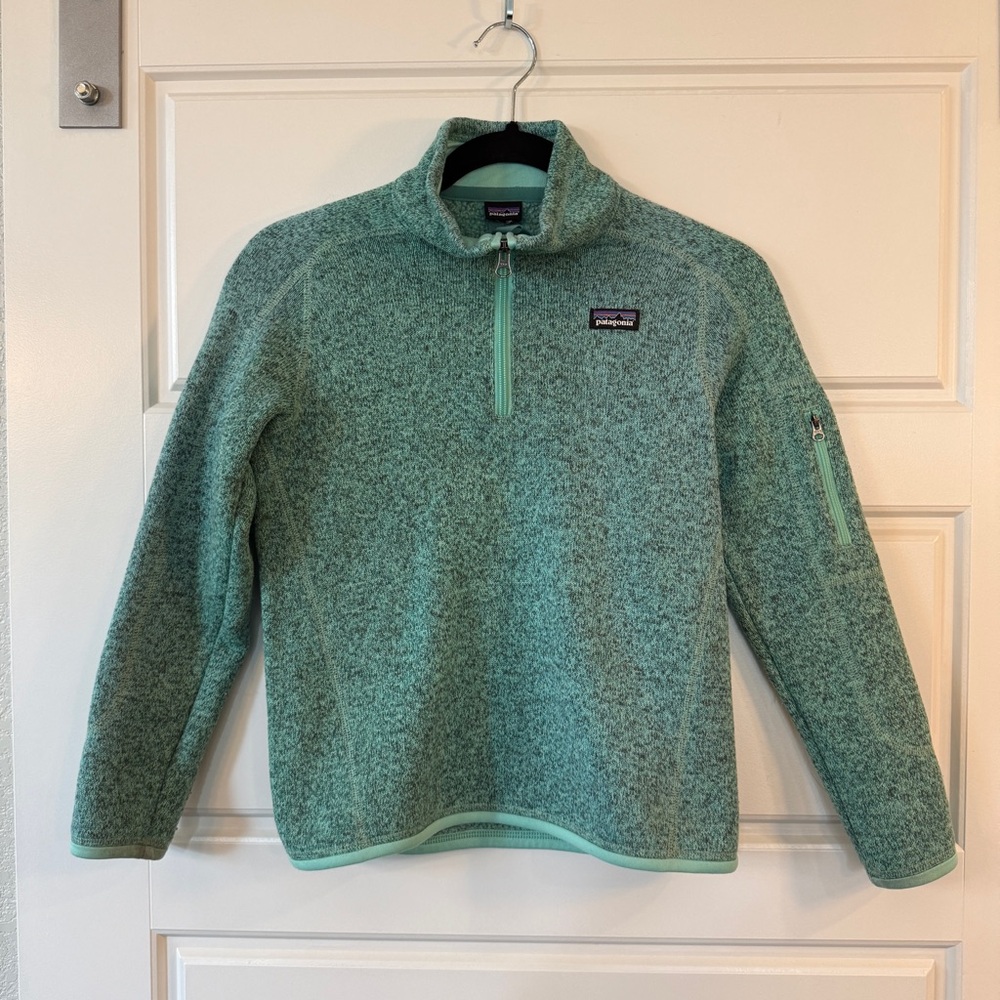Patagonia Better Sweater 1/4 Zip Pullover Vjosa Green | XL Girls | XS / S Womens